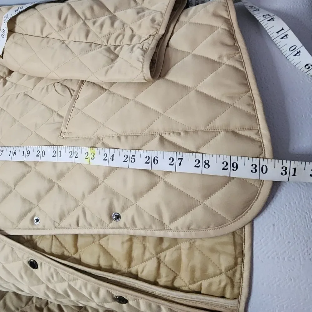 Steve & Barry’s Womens Tan Quilted Snap-Up Coat Jacket w/ Pockets XXL